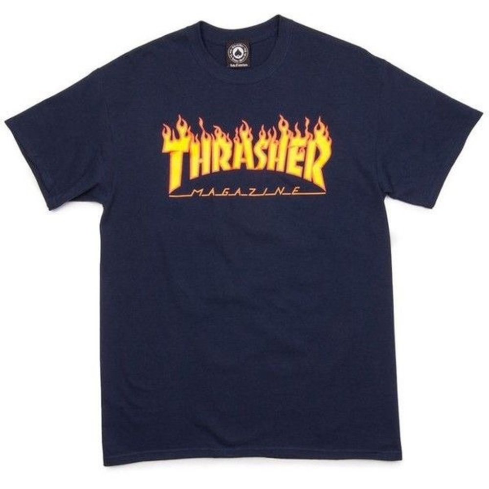 navy blue thrasher shirt